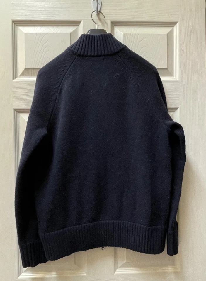 Banana Republic Hombre Talla Mediana Harris Tweed Negro Reloj Lana Chaqueta Bomber Foto 4 de 4