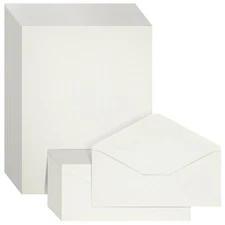 100 Piece Cotton Stationery Paper and Envelopes Set for Writing Letters, 8.5x11"