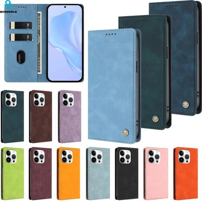Hülle für iPhone 17 Pro 17 16 15 14 13 Skin Feel Magnet Wallet Case Handyhülle