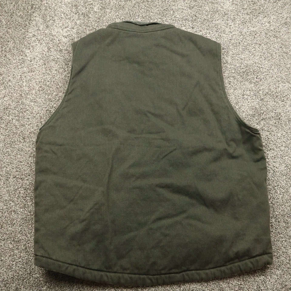 Chaleco Wolverine Para Hombres Grande Verde Sherpa Forrado Lona Cremallera Frontal Trabajo Utilidad Exterior Foto 2 de 4