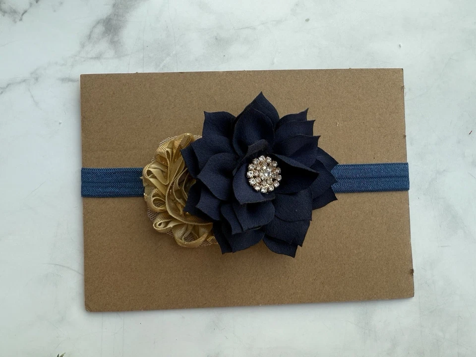 Gold Red / Black / Ivory /Navy Christmas Baby Headband - Image 2 of 4