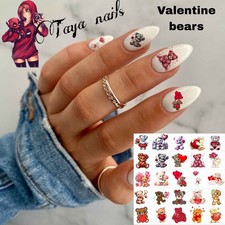 Valentines bears Set Of 50 Waterslide Nail Art Decals