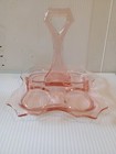 Pink Depression Glass Tray/Holder/Caddy Keyhole Center/Uranium (?) — photo 10