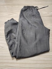 Vintage Bogari 100 Silk Pants Large Brown Elastic Drawstring Waist Pocket...