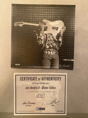 Leni Sinclair Jimi Hendrix II Blotter Art Print Signed Numbered 40/40 COA