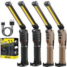 2x Black/Brown LED COB Work Light Mechanic Flashlight Lamp Magnetic Base Bright
