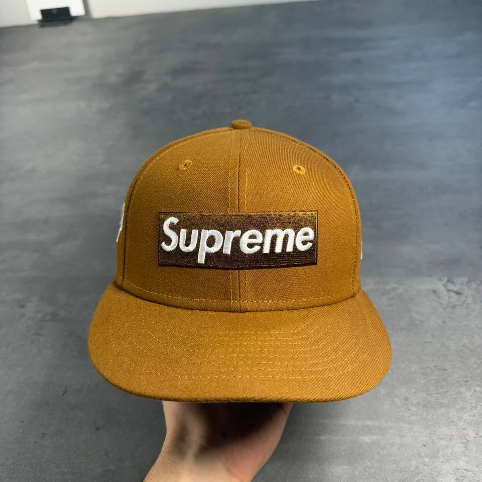Supreme Hat New Era Cap 7 1/8 Money Box Logo Timberland Brown FW22 HipHop Rapw - Image 3 of 4