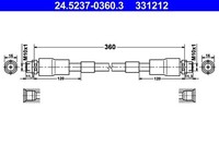 Neu - Ate 24.5237-0360.3 Bremsschlauch FüR Audi Vw