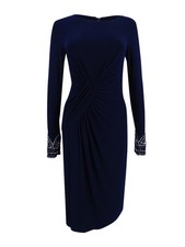 Vince Camuto Women's Beaded Sheath Dress (4, Navy)