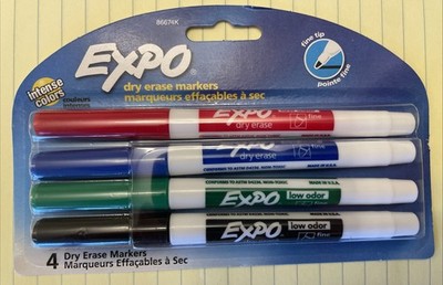 Expo Dry Erase Markers Fine Point Nontoxic 4/PK Assorted 86674K