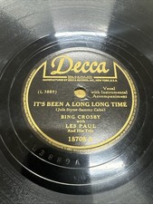 Decca 78 RPM Bing Crosby & Les Paul - It’s Been A Long Long Time 18708 V+