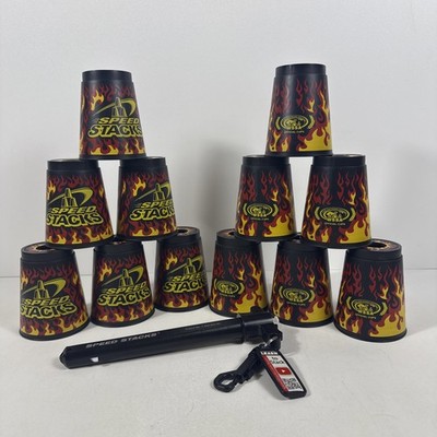 SPEED STACKS 12 FLAME STACKING CUPS WITH LOCKING HOLDER