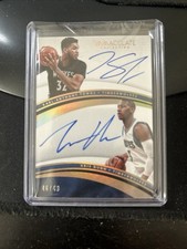 Karl Anthony Towns Kris Dunn RC 2016-17 IMMACULATE COLL #8 DUAL AUTO /49 B1