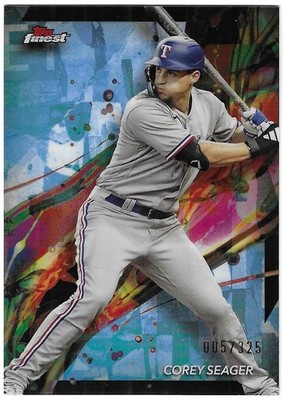 Corey Seager 2024 TOPPS FINEST MLB BLUE REFRACTOR PARALLEL CARD #5 Rangers /325