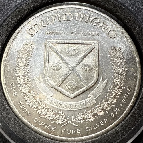 VINTAGE 1973 1 oz Wade Ventures Mundinero World Trade Unit .999 Fine Toned