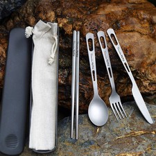 Titan-Besteckset Camping Gabel Löffel Stäbchen Besteckset Outdoor-Besteck...