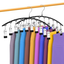 Legging Organizer for Closet, Metal Yoga Pants Hangers 2 Pack w/10 Clips Hold...