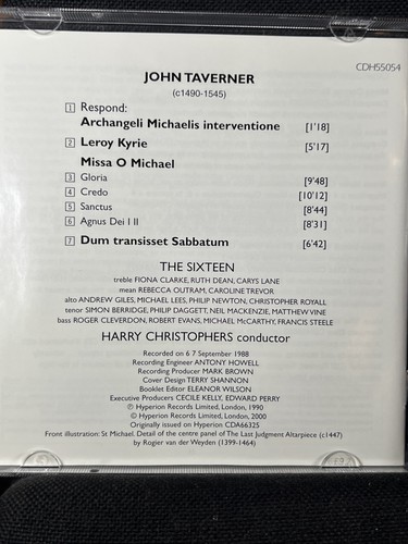 John Taverner, Missa O Michael CD by Harry Christophers (2000 Helios Series) - Picture 6 of 6