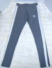 Puma T7 Archive Logo Gray Leggings Womens Size Medium