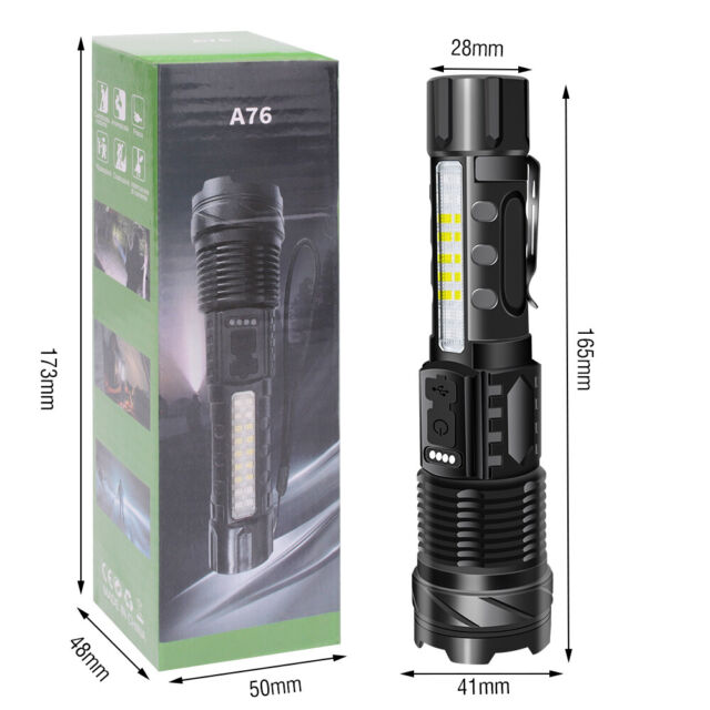 99000lm White Laser LED Flashlight 30W Tactical Torch Rechargeable Camping Work 99000lm White Laser LED Flashlight 30W Tactical Torch Rechargeable Camping Work