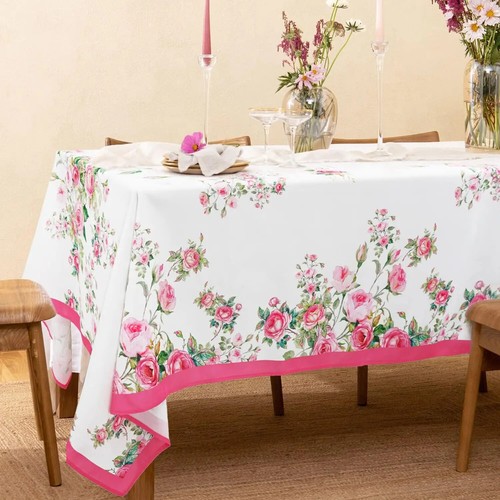 Pink Flowers Print Tablecloth Table Decor Table Covers for Wedding Party Decor - Picture 7 of 23
