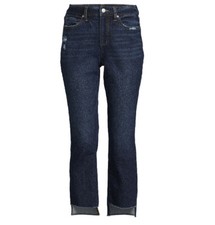 Time and Tru Women's Straight Cropped Jeans with Step Hem Dark Wash Size 4 S