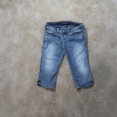 Silver Jeans McKenzie Crop Jeans Women's 26 Dark Blue Wash