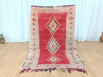 Handmade Berber Moroccan Home Rug 3'2'' x 4'8'' Authentic Vintage Area Wall Rug