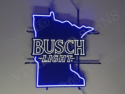 Minnesota State Map Beer 24''x20'' Vivid LED Neon Sign Light With Dimmer