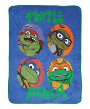 Teenage Mutant Ninja Turtles Plush Fleece 'Turtle Power' Blanket Throw 46" X 60"