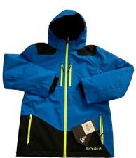 NWT-SPYDER  KYD’S EIGER INSULATED SKI JACKET,LOGO,SZ.18,COLOR BLUE & BLACK