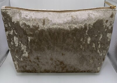 ULTA Beauty Champagne Beige Velour Makeup Bag 10inx6in