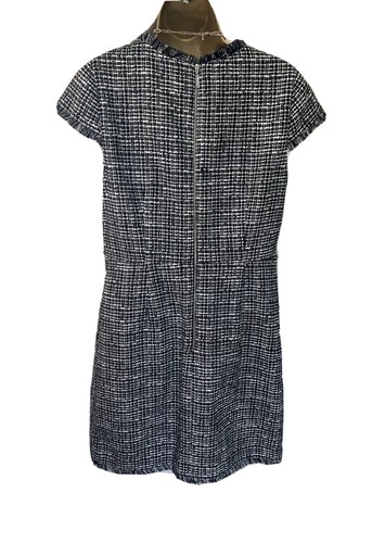Lipsy Tweed Boucle Dress 14 Chain Black Glitter Fringe Occasion Party Evening - Picture 4 of 13