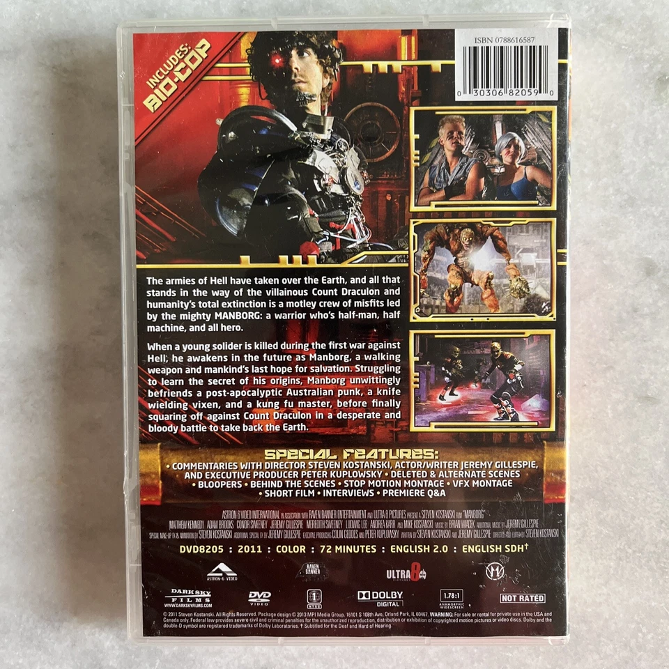 Manborg (DVD, 2013) Jeremy Gillespie Dark Sky Films HTF RARE CULT CLASSIC OOP Foto 2 de 3