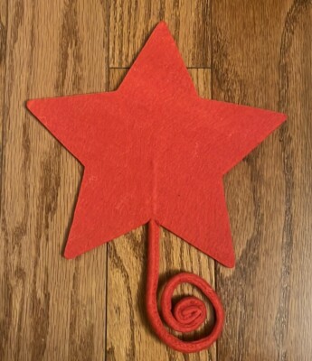 IKEA Red Felt Christmas Tree Star; 8'' Star + Base to Wrap onto Tree, NWOT