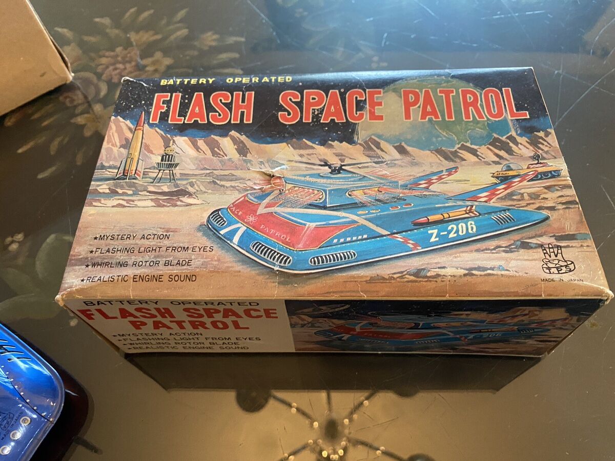 1960's TPS Battery Operated Tin Litho Flash Space Patrol Z 1960's TPS Battery Operated Tin Litho Flash Space Patrol Z