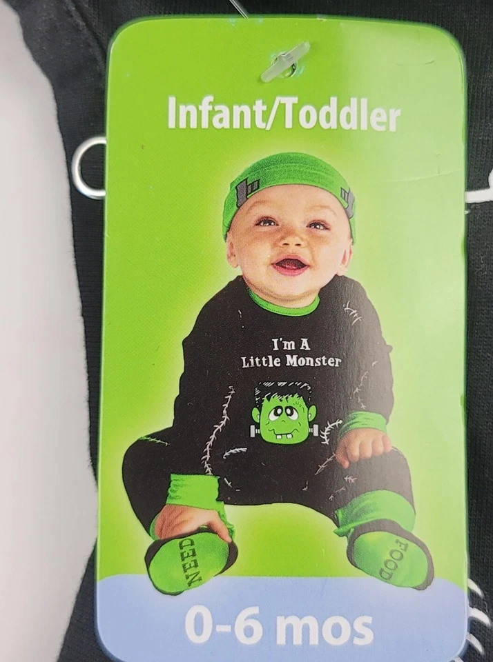 I'm a Lil Monster Frankenstein Costume Newborn Baby 0-6 months - Image 2 of 2