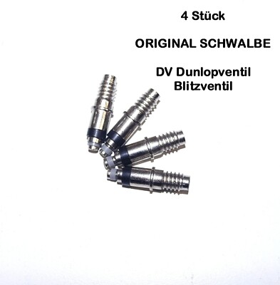   4 Stück ORIGINAL SCHWALBE Blitzventil Ventileinsatz Dunlopventil DV NEU  