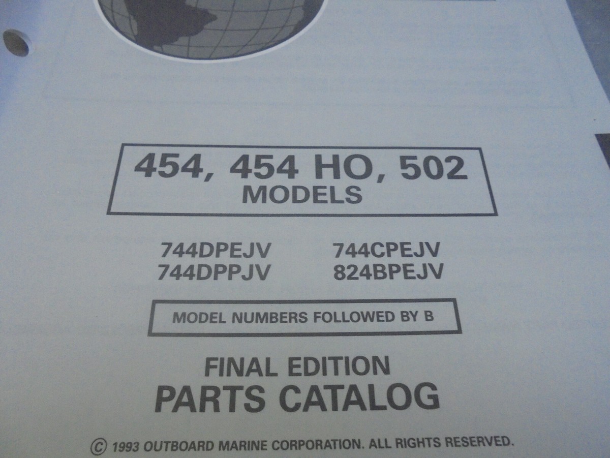 Vintage 1993 OMC King Cobra Stern Drives Parts Catalog 454, 454 HO