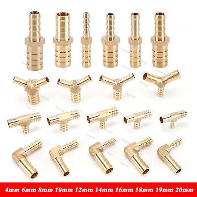 #ad #ad Barbed Hose Joiner Connector Reducing Brass Fitting for Air Water Fuel 4mm 20mm $45.89