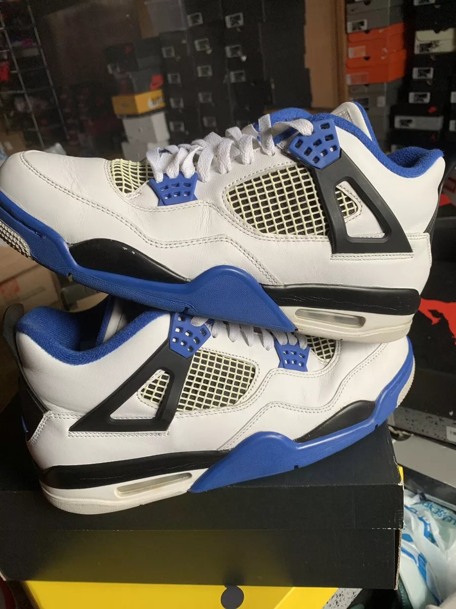 Jordan 4 Retro Motorsports US 10.5 EU 44.5 Leather White Blue