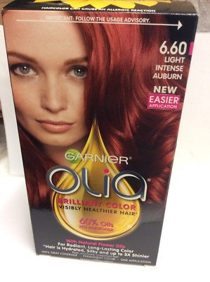 Garnier Olia Oil Powered Permanent Hair Color, 6.60 Light Intense