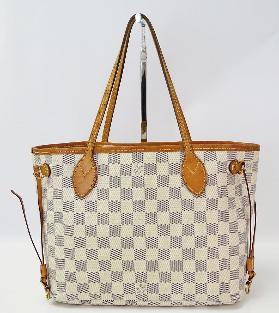 Authentic LOUIS VUITTON Neverfull PM Damier Azur Tote Bag Purse