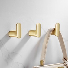 3pcs Brushed Gold Robe Hook Wall Mounted Towel Hook Hanger Clothes Hook Brass
