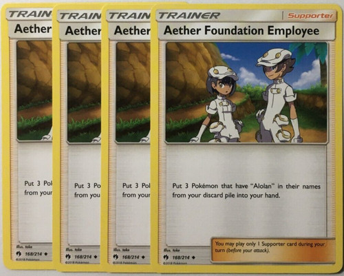 POKEMON 4X AETHER FOUNDATION EMPLOYEE 168/214 LOST THUNDER UC NEAR MINT-PLAYSET