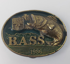 Bass Anglers Sportsman Society Belt Buckle 1986 Limited Edition Enameled 3-D NEW