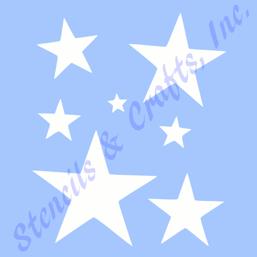 STAR STENCIL MANY STARS CELESTIAL STENCILS TEMPLATE TEMPLATES CRAFT NEW 6" X 5" - Picture 1 of 1