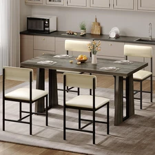 Dining Room Chairs Set of 4, Modern Kitchen Chairs with Upholstered Faux Leather