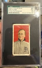 1909-11 T206 Ty Cobb Portrait Red Background Polar Bear SGC Baseball Card