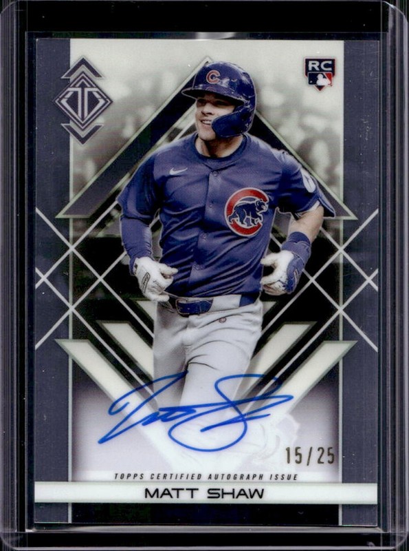 2025 Topps Transcendent Matt Shaw Icons Chrome Auto Autograph RC #/25 Cubs